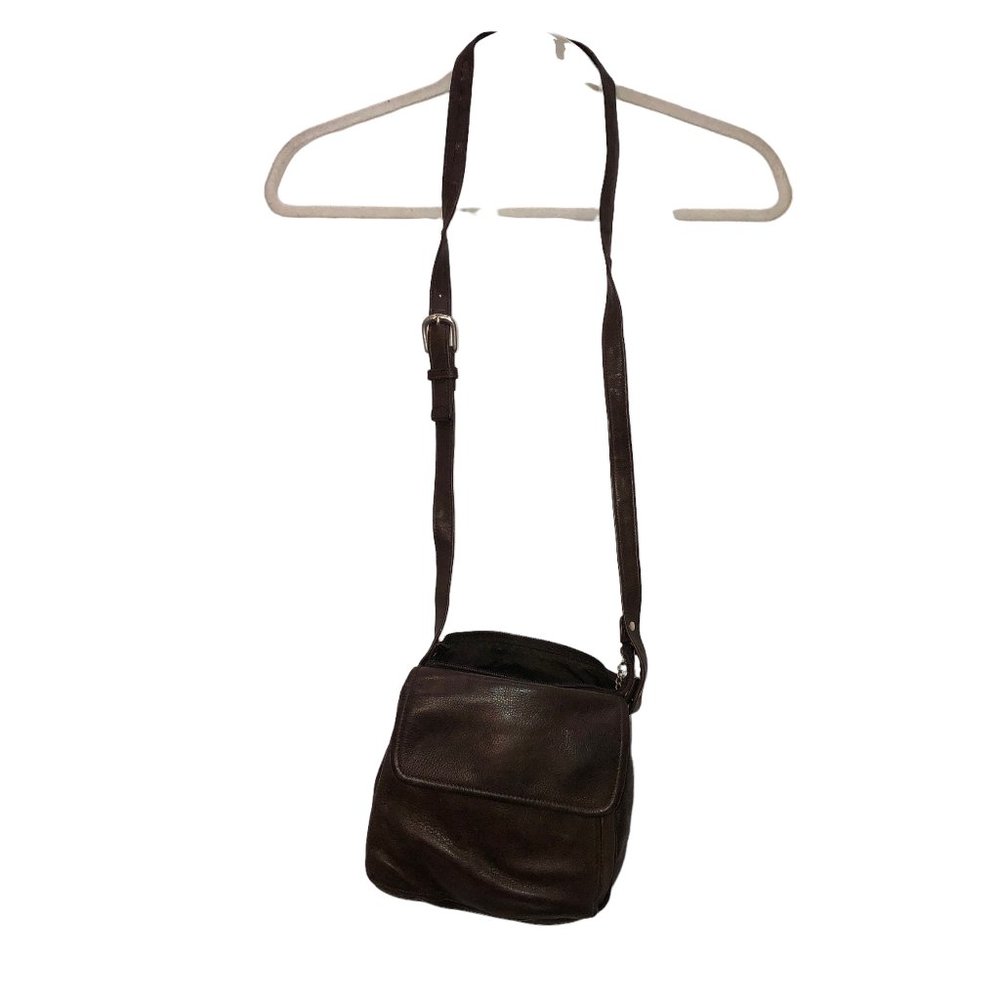 Wilsons Leather Brown travel adventurer cross body bag FALL EUC